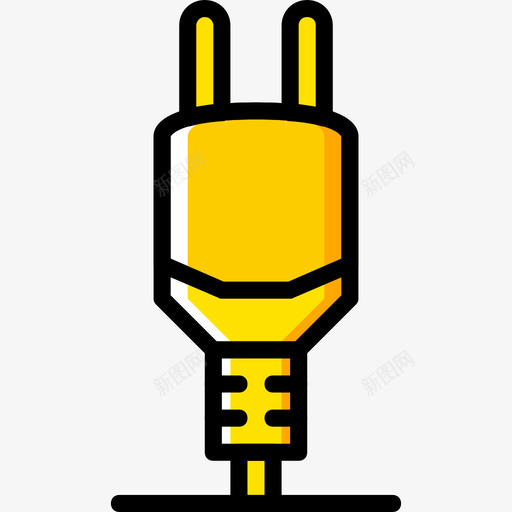 插头连接器电缆4黄色图标svg_新图网 https://ixintu.com 插头 连接器电缆4 黄色