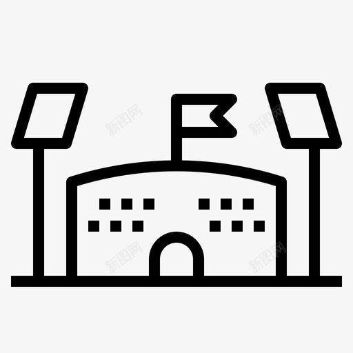 体育场建筑足球图标svg_新图网 https://ixintu.com 体育场 建筑 足球 足球轮廓
