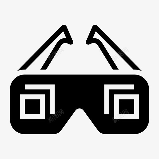 3d眼镜片电影配戴图标svg_新图网 https://ixintu.com 3d眼镜片 电影 电影类型 配戴