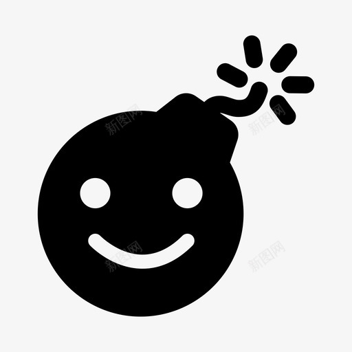 炸弹脸表情炸弹表情微笑图标svg_新图网 https://ixintu.com 微笑 炸弹 炸弹脸表情 炸弹表情
