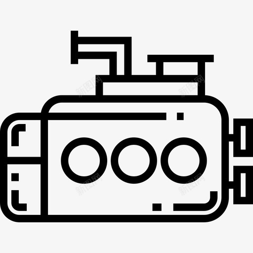 潜艇水手4直线型图标svg_新图网 https://ixintu.com 水手4 潜艇 直线型