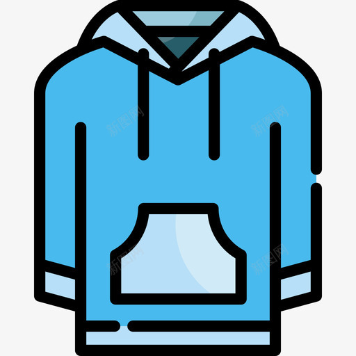 连帽衫服装风格线性颜色图标svg_新图网 https://ixintu.com 服装风格 线性颜色 连帽衫