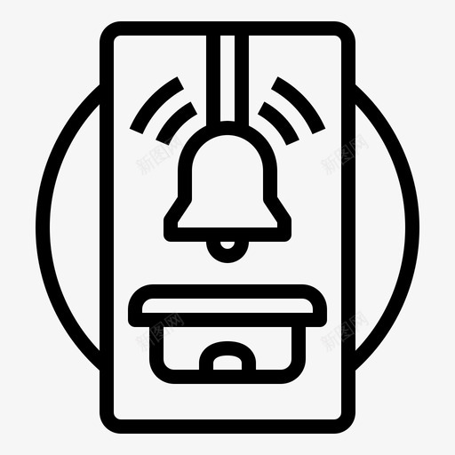 门铃警报器蜂鸣器图标svg_新图网 https://ixintu.com 房子 蜂鸣器 警报器 门铃