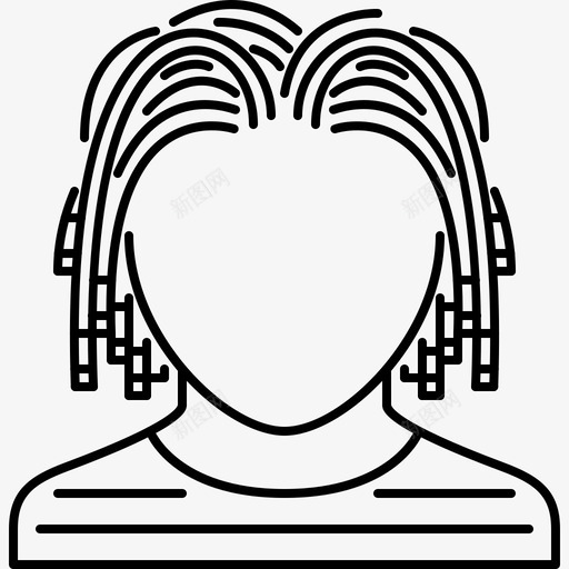 发型风格,女性svg_新图网 https://ixintu.com 发型风格,女性 线性 精美 方正