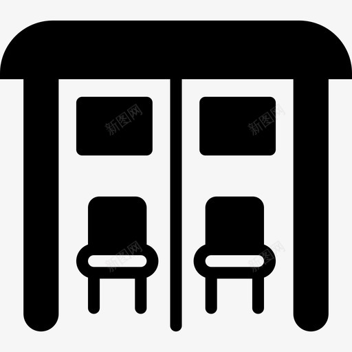 巴士站城市景观3填充图标svg_新图网 https://ixintu.com 城市景观3 填充 巴士站