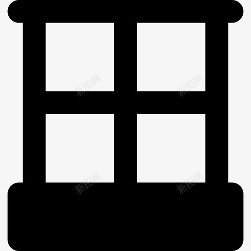 窗户建筑施工6填充图标svg_新图网 https://ixintu.com 填充 建筑施工6 窗户