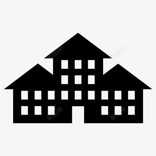大厦住宅房屋图标svg_新图网 https://ixintu.com 住宅 别墅 大厦 房屋 物业