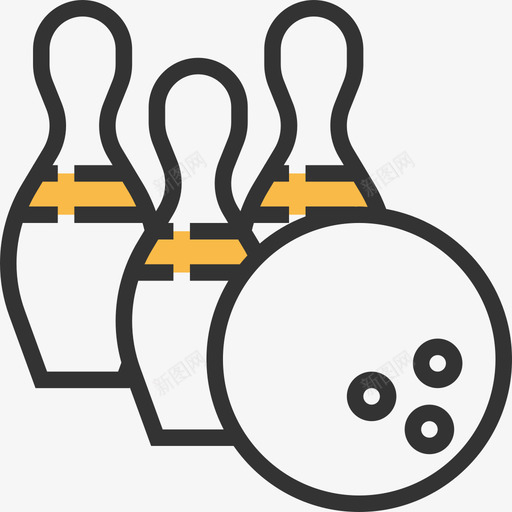 保龄球运动装备2黄影图标svg_新图网 https://ixintu.com 保龄球 运动装备2 黄影