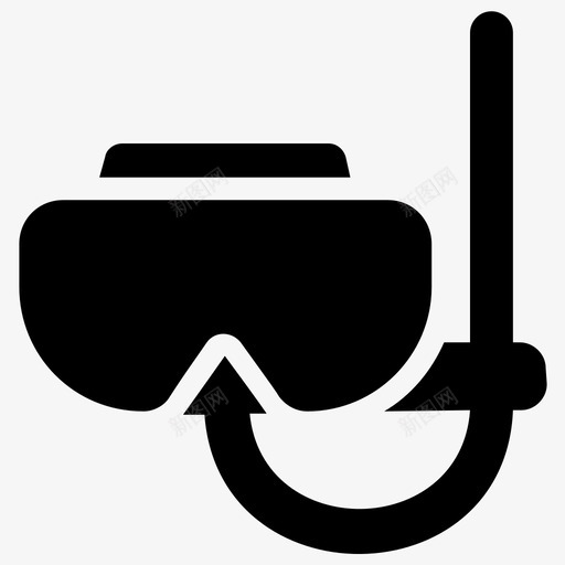水肺面具潜水面具面罩图标svg_新图网 https://ixintu.com 水下游泳 水肺面具 浮潜 海洋字形图标 潜水面具 面罩