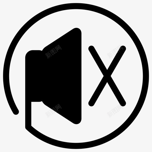 静音音频扬声器图标svg_新图网 https://ixintu.com 基本ui圆形图示符 扬声器 静音 音频