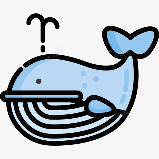 鲸鱼海洋生物2线性颜色图标svg_新图网 https://ixintu.com 海洋生物2 线性颜色 鲸鱼