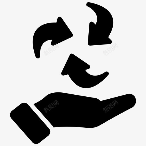 回收符号箭头循环地球日图标svg_新图网 https://ixintu.com 回收字形图标 回收标识 回收符号 回收箭头 地球日 箭头循环