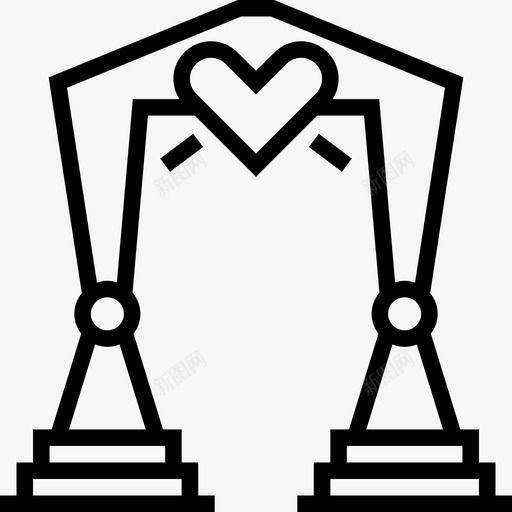 结婚拱门婚礼元素线性图标svg_新图网 https://ixintu.com 婚礼元素 线性 结婚拱门