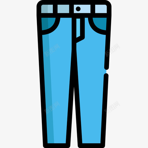 牛仔裤服装风格线性颜色图标svg_新图网 https://ixintu.com 服装风格 牛仔裤 线性颜色