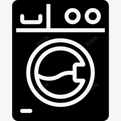 洗衣机厨房用品2个装满图标svg_新图网 https://ixintu.com 厨房用品2个 洗衣机 装满
