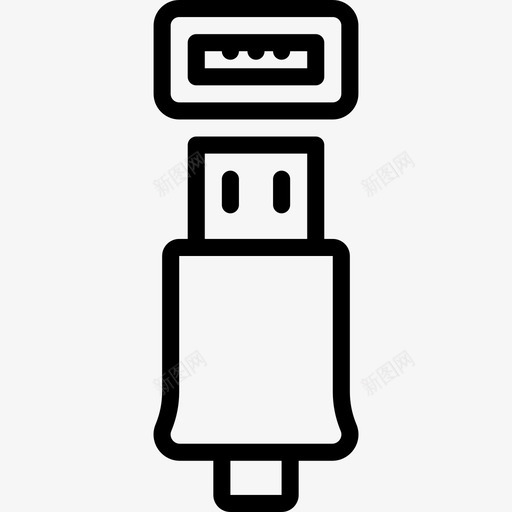 Usb连接器电缆2线性图标svg_新图网 https://ixintu.com Usb 线性 连接器电缆2