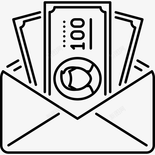 信封,钱币svg_新图网 https://ixintu.com 信封,钱币 线性 精美 方正