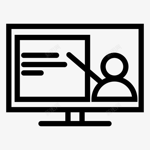 在线教育计算机网络学习图标svg_新图网 https://ixintu.com 在线教育 在线课程 学校和大学 导师 教育 网络学习 计算机
