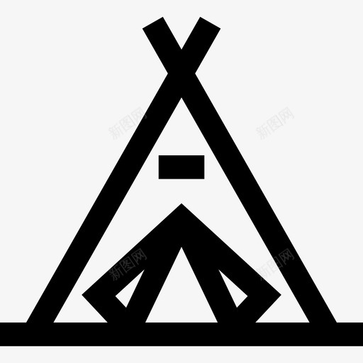 帐篷嬉皮士9直线型图标svg_新图网 https://ixintu.com 嬉皮士9 帐篷 直线型