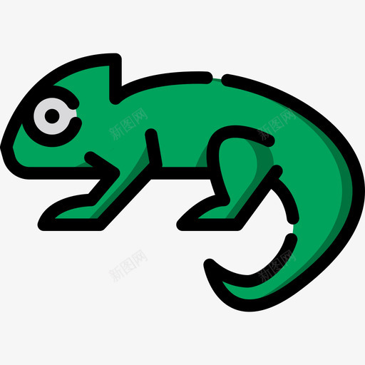 变色龙在动物园里线性颜色图标svg_新图网 https://ixintu.com 变色龙 在动物园里 线性颜色