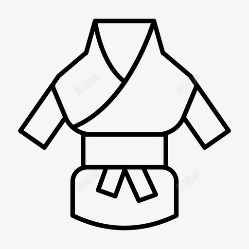 空手道运动员布料图标svg_新图网 https://ixintu.com 套装 布料 服装 游戏细线图标 空手道 空手道gi 运动员