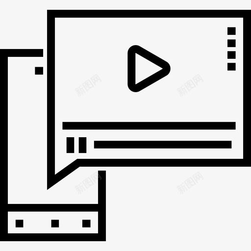 视频播放器商务20线性图标svg_新图网 https://ixintu.com 商务20 线性 视频播放器