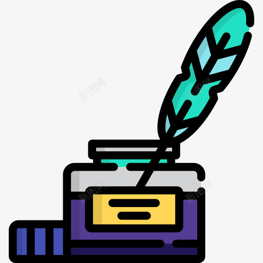 墨水绘画工具6线颜色图标svg_新图网 https://ixintu.com 墨水 线颜色 绘画工具6