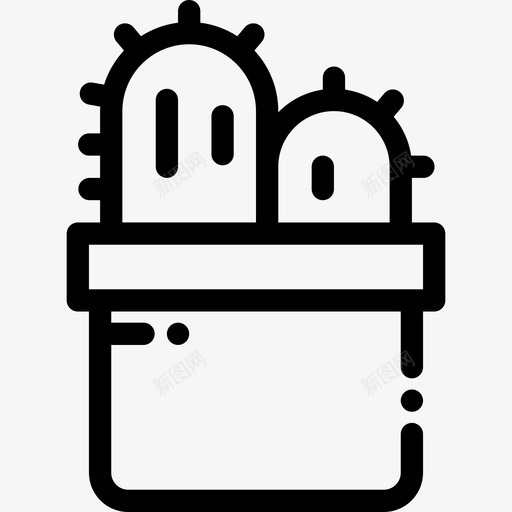 仙人掌家用家具4直线型图标svg_新图网 https://ixintu.com 仙人掌 家用家具4 直线型