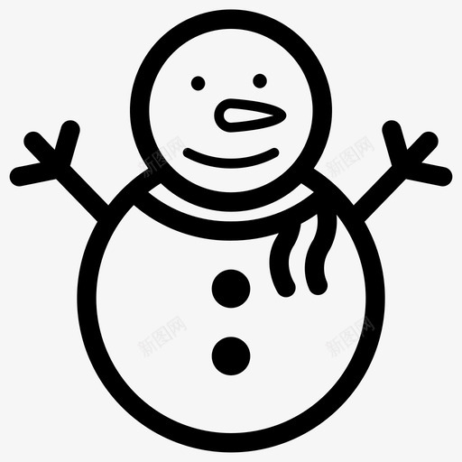 雪人圣诞节冰冻图标svg_新图网 https://ixintu.com 冬天 冰人 冰冻 圣诞节 雪人