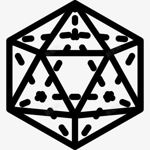 二十面体形状6线形图标svg_新图网 https://ixintu.com 二十面体 形状6 线形