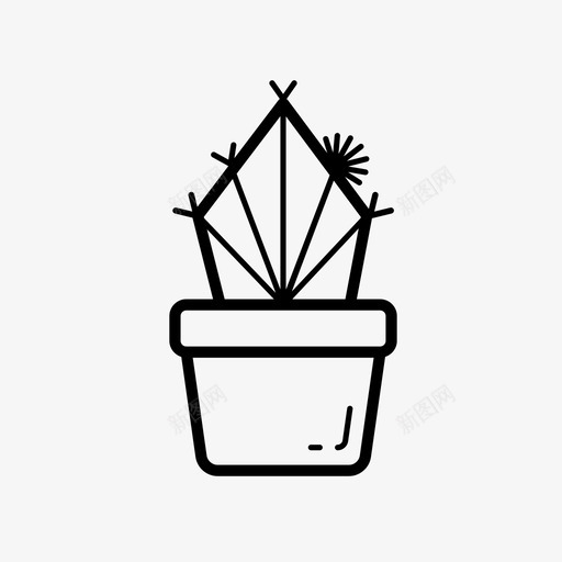 盆栽植物仙人掌观赏植物图标svg_新图网 https://ixintu.com 仙人掌 园林树木 盆栽植物 观赏植物