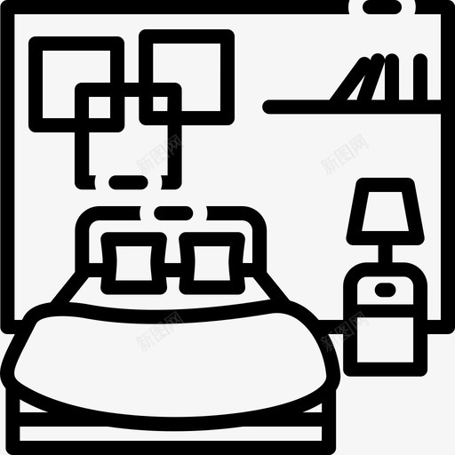 卧室宿舍客厅图标svg_新图网 https://ixintu.com 卧室 客厅 宿舍 睡觉