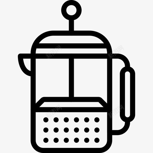 咖啡机厨房用品3线性图标svg_新图网 https://ixintu.com 厨房用品3 咖啡机 线性