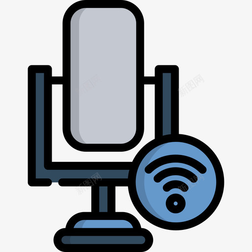 话筒通信47线色图标svg_新图网 https://ixintu.com 线色 话筒 通信47