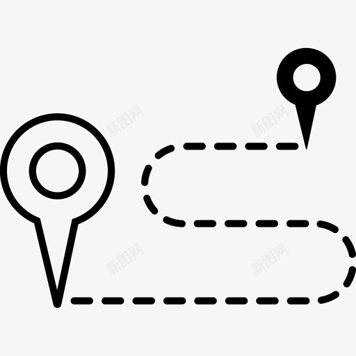 路线目的地方向图标svg_新图网 https://ixintu.com pin 占位符 地点 方向 目的地 路线