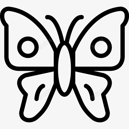 蝴蝶虫虫2线状图标svg_新图网 https://ixintu.com 线状 虫虫2 蝴蝶