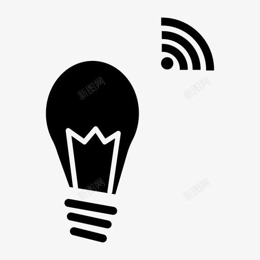 灯泡物联网智能灯泡图标svg_新图网 https://ixintu.com wifi 智能家居 智能灯泡 灯泡 物联网 物联网字形