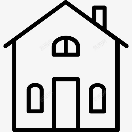 建筑物房屋直线图标svg_新图网 https://ixintu.com 建筑物 房屋 直线