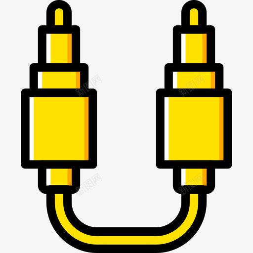 插孔连接器连接器电缆4黄色图标svg_新图网 https://ixintu.com 插孔连接器 连接器电缆4 黄色