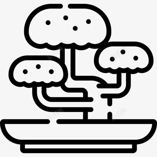 盆景日本15直线型图标svg_新图网 https://ixintu.com 日本15 盆景 直线型