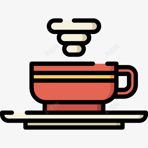 24号咖啡厅杯线性颜色图标svg_新图网 https://ixintu.com 24号咖啡厅杯 线性颜色