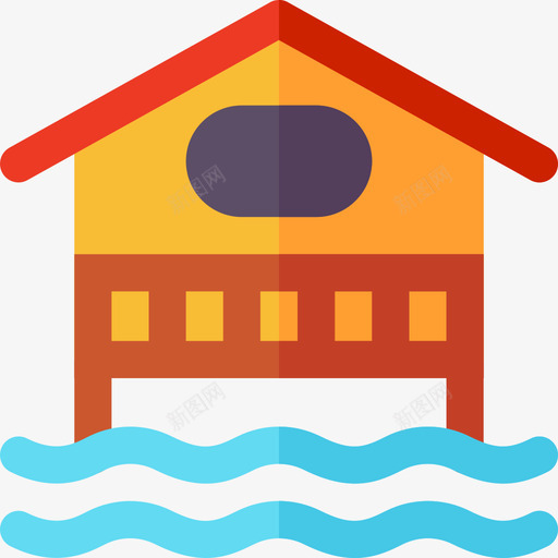 海滩别墅夏季5号公寓图标svg_新图网 https://ixintu.com 公寓 夏季5号 海滩别墅