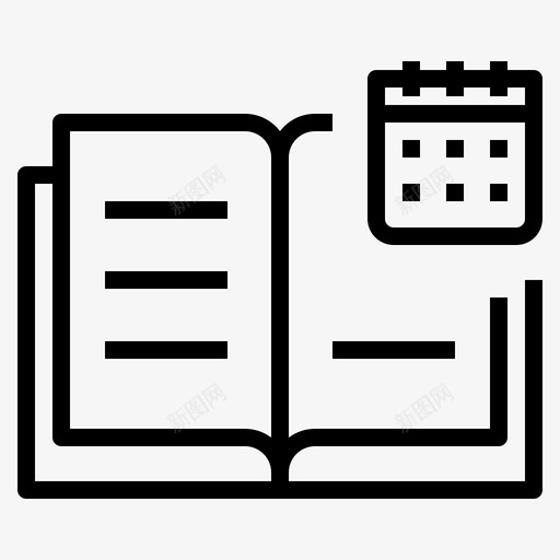 书籍议程商务图标svg_新图网 https://ixintu.com 书籍 商务 日历 笔记本 第2册 议程