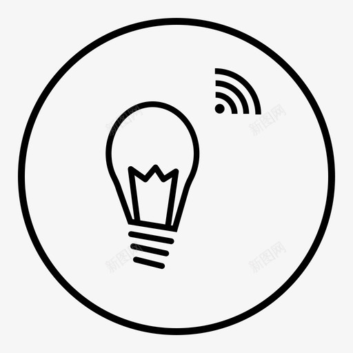 灯泡物联网智能灯泡图标svg_新图网 https://ixintu.com wifi 智能家居 智能灯泡 灯泡 物联网 物联网勾勒笔划圈