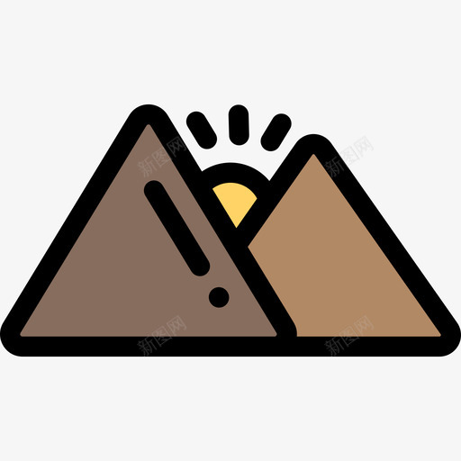 山露营25线性颜色图标svg_新图网 https://ixintu.com 山 线性颜色 露营25