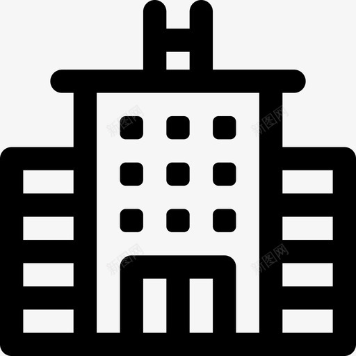 医院城市元素11线性图标svg_新图网 https://ixintu.com 医院 城市元素11 线性