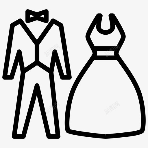 婚纱礼服爱情图标svg_新图网 https://ixintu.com 婚姻 婚礼约会 婚纱 爱情 礼服 西服