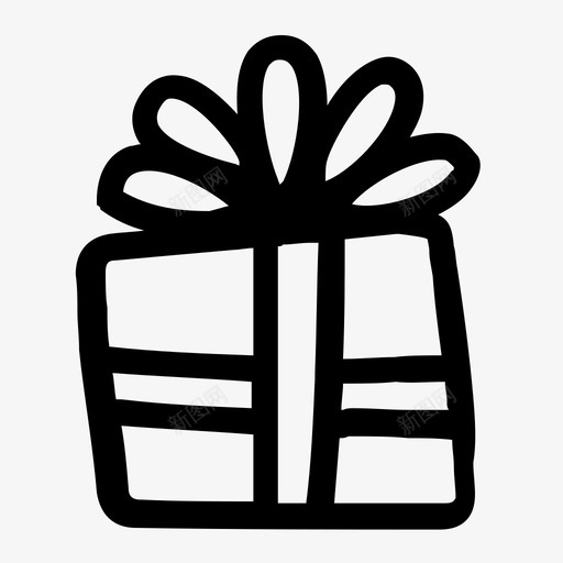礼物生日蝴蝶结图标svg_新图网 https://ixintu.com 圣诞节 手绘 派对抽奖 生日 礼物 蝴蝶结