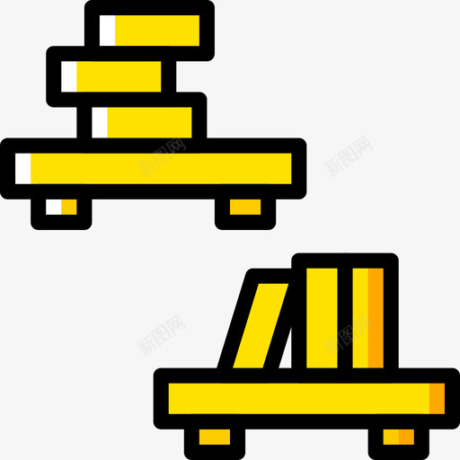 书架5户黄色图标svg_新图网 https://ixintu.com 5户 书架 黄色