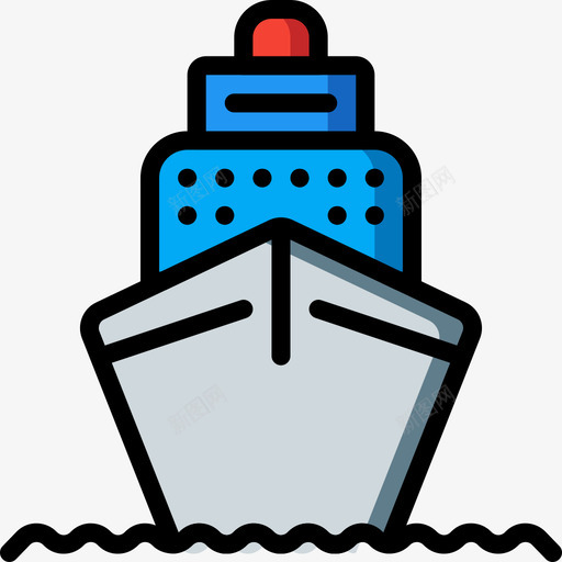 邮轮度假线性颜色图标svg_新图网 https://ixintu.com 度假 线性颜色 邮轮